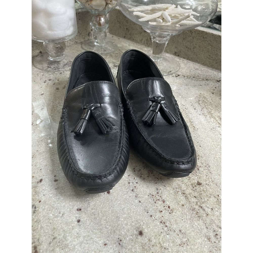 Cole Haan Tassels Leather Driving Shoes Loafer Black Women Size 7 B
